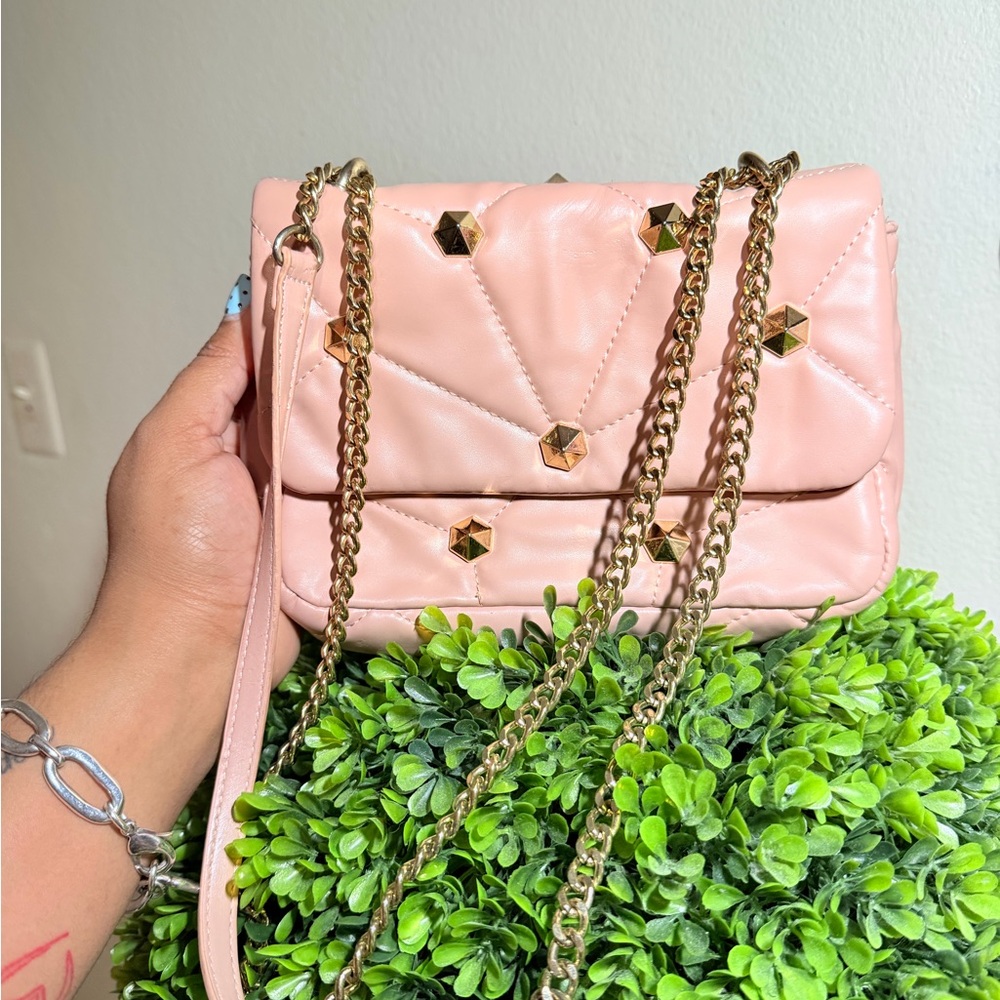 Pink Quilted Chain Shoulder Bag
